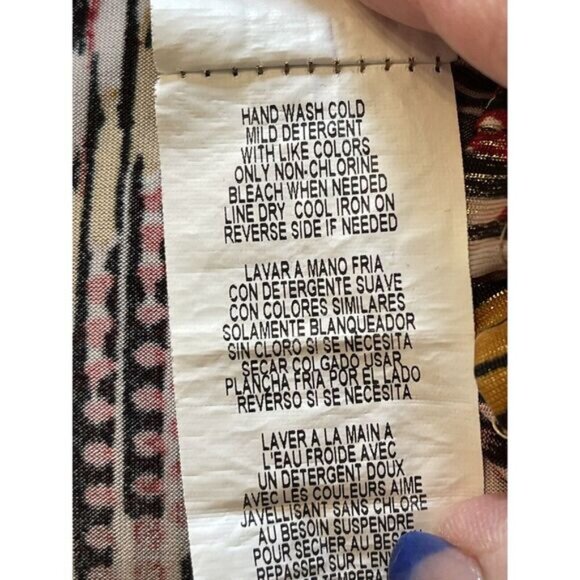 Tiana B Dress 20w  Metallic Gold Chevron Colorful Boho Scoop Neckline Fall Color - Picture 5 of 6